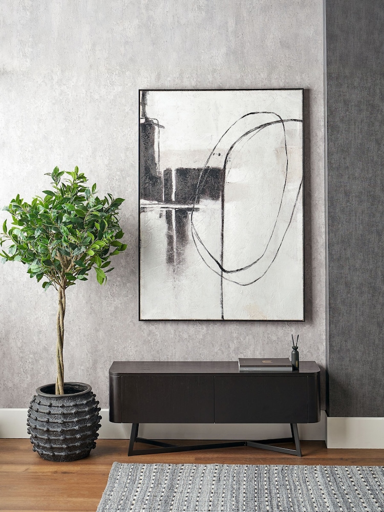 Pacific Lifestyle White Abstract Canvas with Black Frame - Image 1 of 6 Pacific Lifestyle White Abstract Canvas with Black Frame - Image 1 of 6