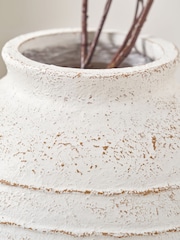 Pacific Lifestyle White Fibrestone Decorative Ribbed Medium Vase - Image 2 of 3