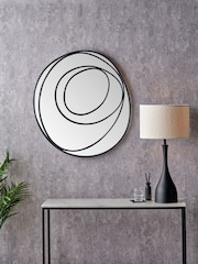 Pacific Lifestyle Black Metal Swirl Wall Mirror - Image 1 of 6