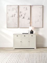 Pacific Lifestyle 3 Pack White Birds Canvases Wall Art With Natural Frames - Image 1 of 7