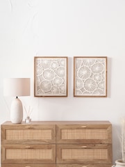 Pacific Lifestyle Set of 2 Natural Paper Design Framed Wall Art - Image 1 of 6