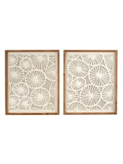 Pacific Lifestyle Set of 2 Natural Paper Design Framed Wall Art - Image 6 of 6