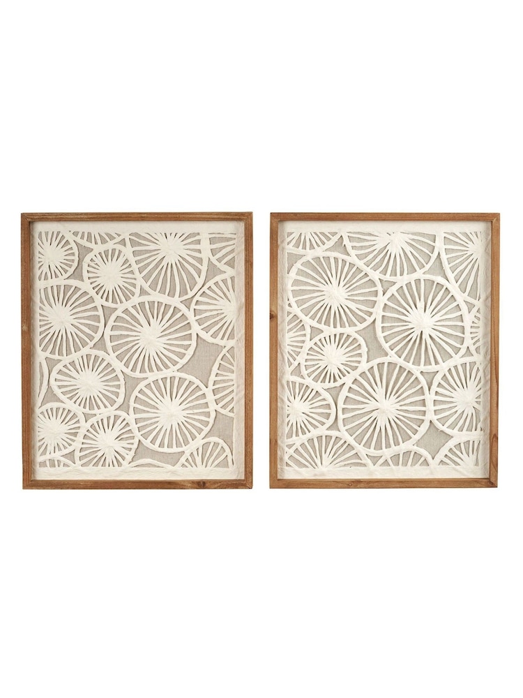 Pacific Lifestyle Set of 2 Natural Paper Design Framed Wall Art - Image 6 of 6