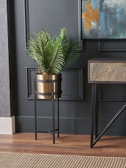 Pacific Lifestyle Black Metal Floor Large Planter - Image 1 of 5