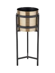 Pacific Lifestyle Black Metal Floor Large Planter - Image 5 of 5