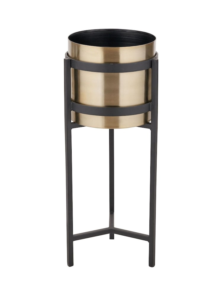 Pacific Lifestyle Black Metal Floor Large Planter - Image 5 of 5