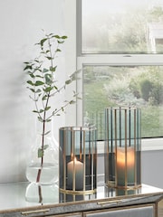 Pacific Lifestyle Brass Tall Glass Panelled Hurricane - Image 1 of 8