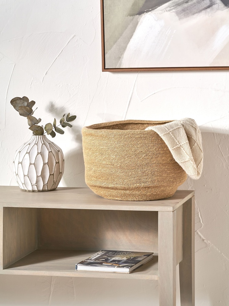 Pacific Lifestyle Natural Seagrass Round Basket - Image 1 of 8