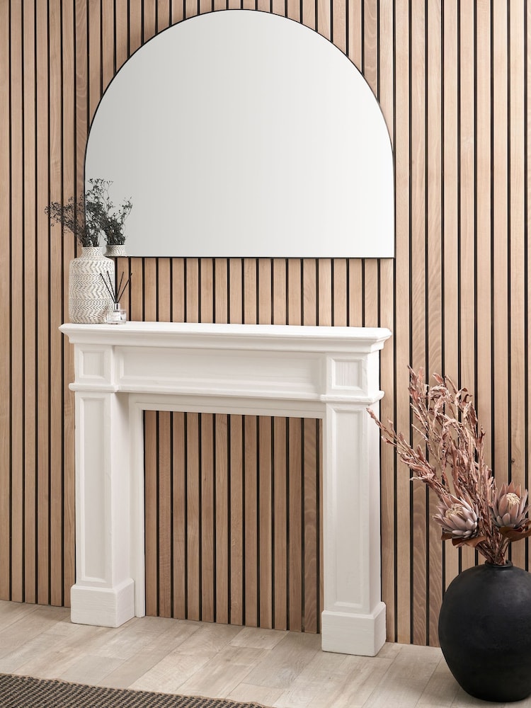 Pacific Lifestyle Black Metal Slim Frame Wide Arch Wall Mirror - Image 1 of 6