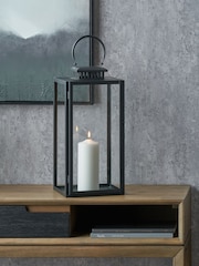 Pacific Lifestyle Black Glass Rectangular Large Lantern - Image 1 of 4