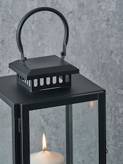 Pacific Lifestyle Black Glass Rectangular Large Lantern - Image 2 of 4