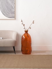 Pacific Lifestyle Orange Irregular Shaped Glass Tall Vase - Image 1 of 6