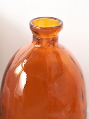 Pacific Lifestyle Orange Irregular Shaped Glass Tall Vase - Image 4 of 6