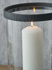 Pacific Lifestyle Black Ribbed Metal and Clear Glass Large - Image 2 of 5