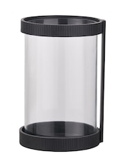 Pacific Lifestyle Black Ribbed Metal and Clear Glass Large - Image 5 of 5