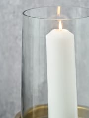 Pacific Lifestyle Antique Brass Metal and Clear Glass Large - Image 3 of 5