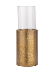 Pacific Lifestyle Antique Brass Metal and Clear Glass Large - Image 5 of 5