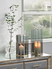 Pacific Lifestyle Brass Glass Panelled Hurricane - Image 1 of 8