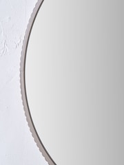 Pacific Lifestyle Oak Wood Veneer Textured Edge Round Wall Mirror - Image 2 of 6
