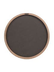 Pacific Lifestyle Oak Wood Veneer Textured Edge Round Wall Mirror - Image 6 of 6