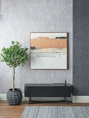 Pacific Lifestyle Terracotta Abstract Square Canvas with Oak Effect Frame - Image 1 of 6