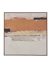 Pacific Lifestyle Terracotta Abstract Square Canvas with Oak Effect Frame - Image 6 of 6