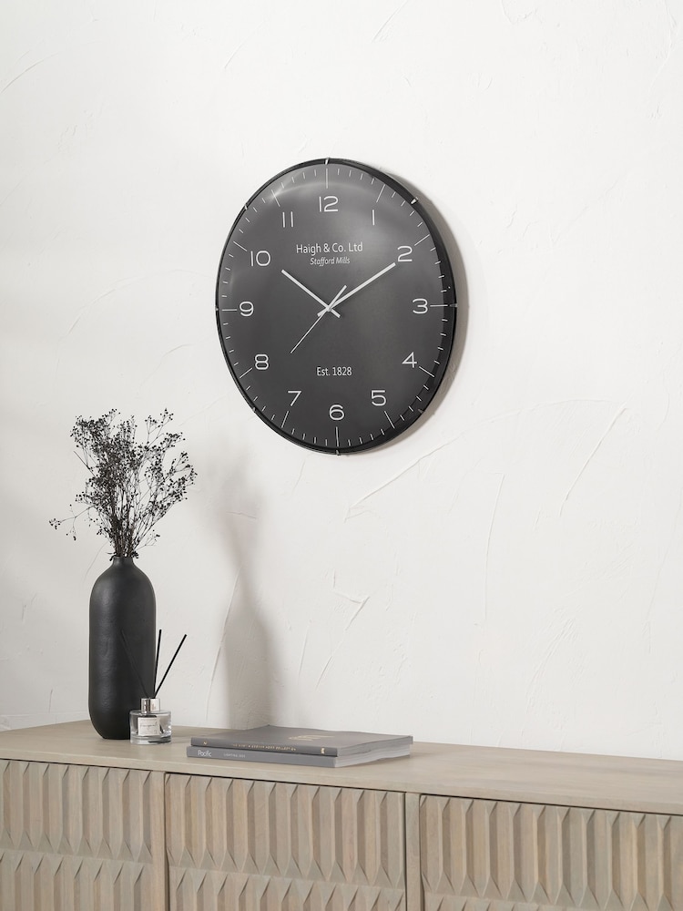 Pacific Lifestyle Black Dome Glass Wall Clock - Image 1 of 5
