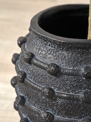 Pacific Lifestyle Black Fibrestone Decorative Ribbed Large Vase - Image 2 of 5