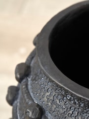 Pacific Lifestyle Black Fibrestone Decorative Ribbed Large Vase - Image 4 of 5