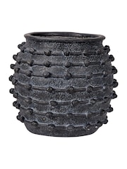 Pacific Lifestyle Black Fibrestone Decorative Ribbed Large Vase - Image 5 of 5
