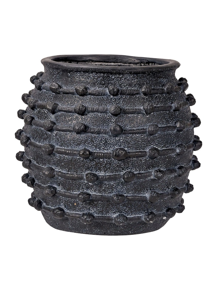 Pacific Lifestyle Black Fibrestone Decorative Ribbed Large Vase - Image 5 of 5