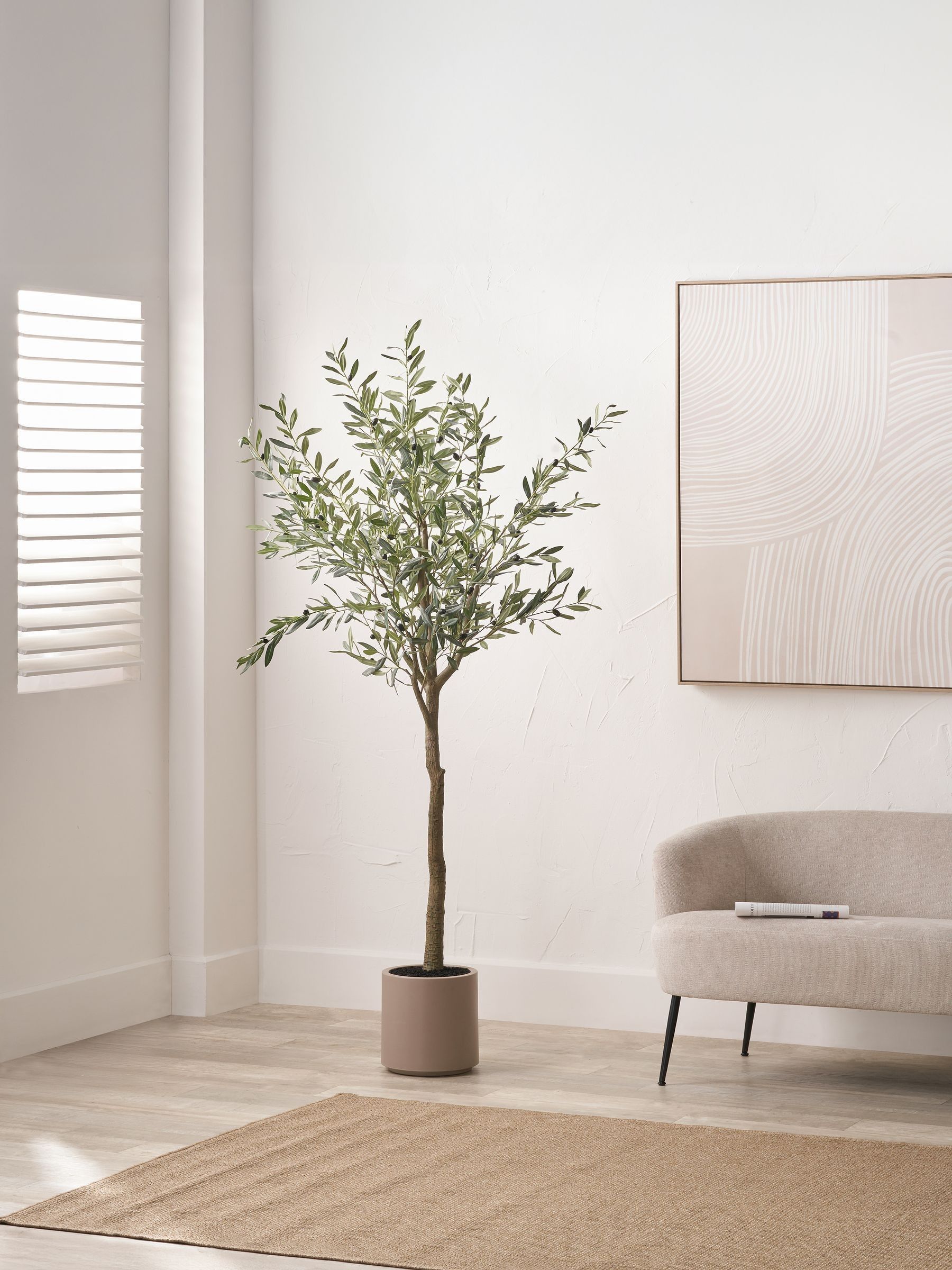 Pacific Unisex Green Lifestyle Large Artificial Olive Tree In Pot - Image 1