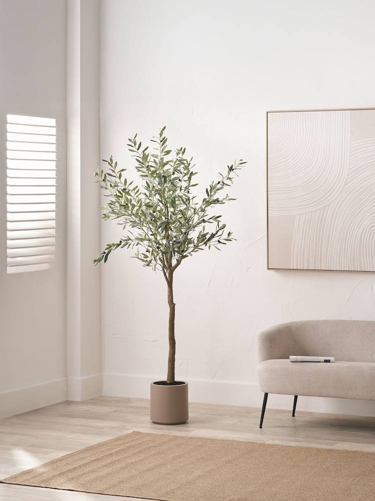 Pacific Lifestyle Green Large Artificial Olive Tree in Pot - Image 1 of 6