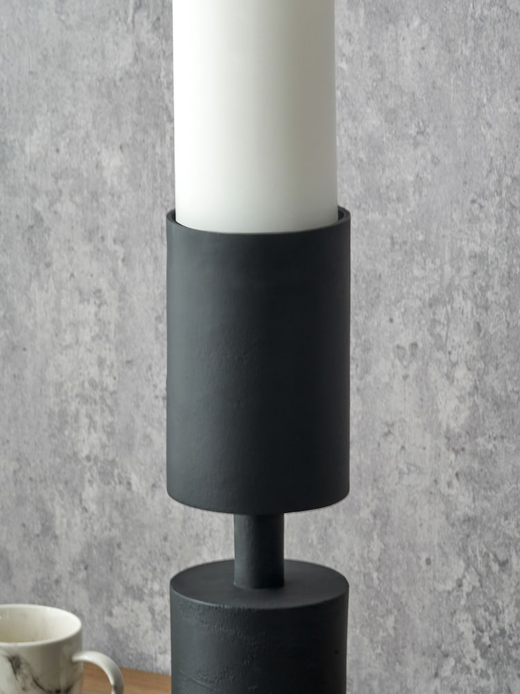 Pacific Lifestyle Black Metal Pillar Candle Large - Image 2 of 5