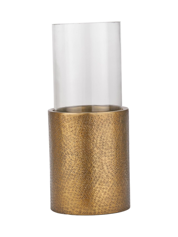 Pacific Lifestyle Antique Brass Metal and Clear Glass Small - Image 6 of 6
