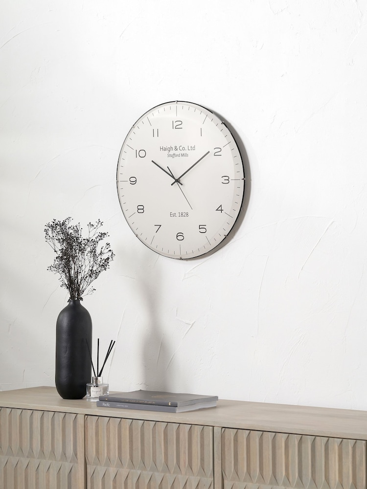 Pacific Lifestyle Cream Dome Glass Wall Clock - Image 1 of 5