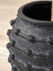 Pacific Lifestyle Black Fibrestone Decorative Ribbed Medium Vase - Image 2 of 5