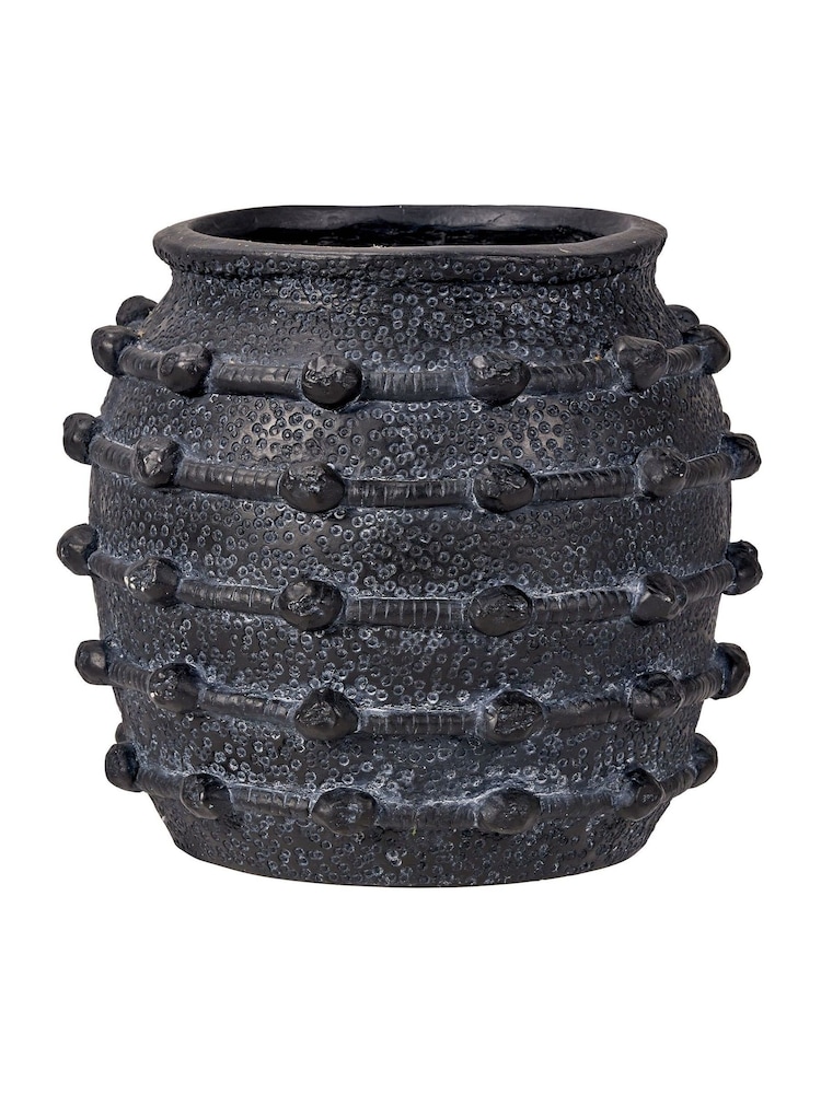 Pacific Lifestyle Black Fibrestone Decorative Ribbed Medium Vase - Image 5 of 5