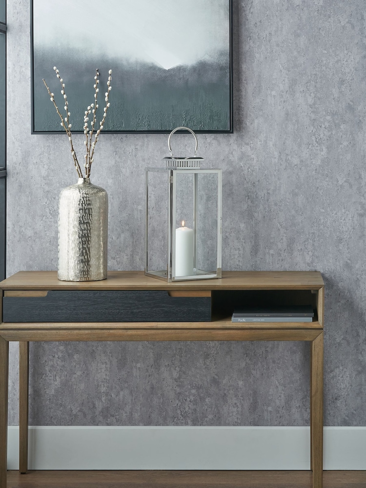 Pacific Lifestyle Silver Glass Rectangular Large Lantern - Image 1 of 5