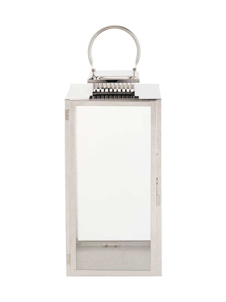 Pacific Lifestyle Silver Glass Rectangular Large Lantern - Image 5 of 5