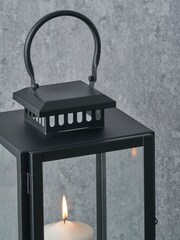 Pacific Lifestyle Black Glass Rectangular Medium Lantern - Image 2 of 4