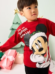 Red Christmas Mickey Mouse Long Sleeve T-Shirt (3mths-8yrs) - Image 1 of 8