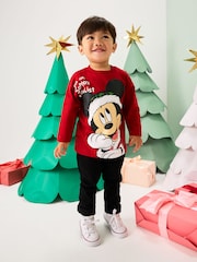 Red Christmas Mickey Mouse Long Sleeve T-Shirt (3mths-8yrs) - Image 2 of 8