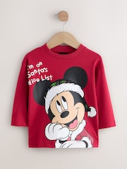 Red Christmas Mickey Mouse Long Sleeve T-Shirt (3mths-8yrs) - Image 5 of 8