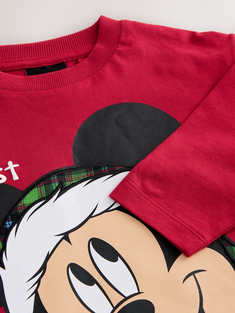 Red Christmas Mickey Mouse Long Sleeve T-Shirt (3mths-8yrs) - Image 8 of 8