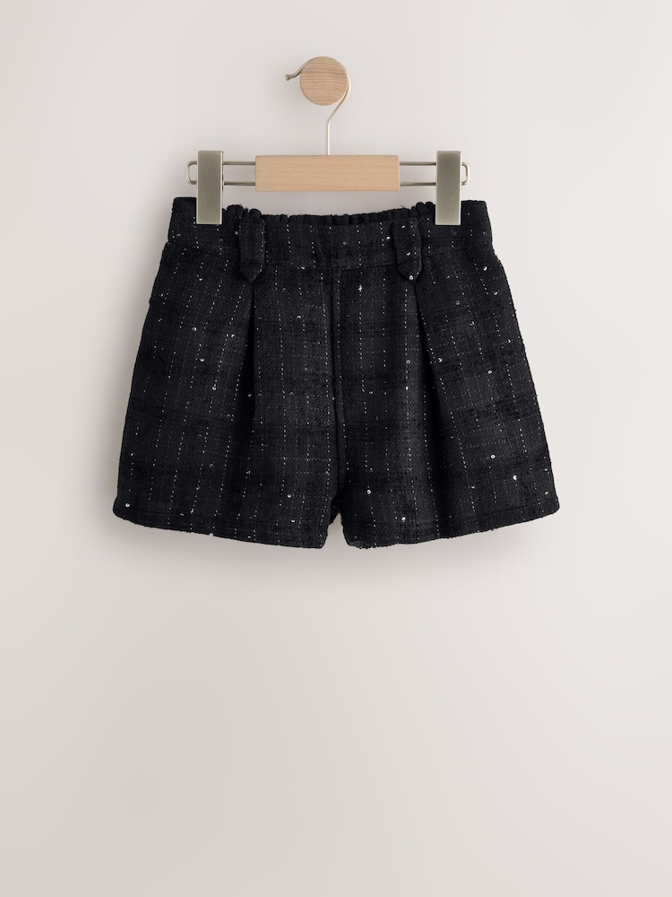 Black Check Shorts (3-16yrs) - Image 1 of 4