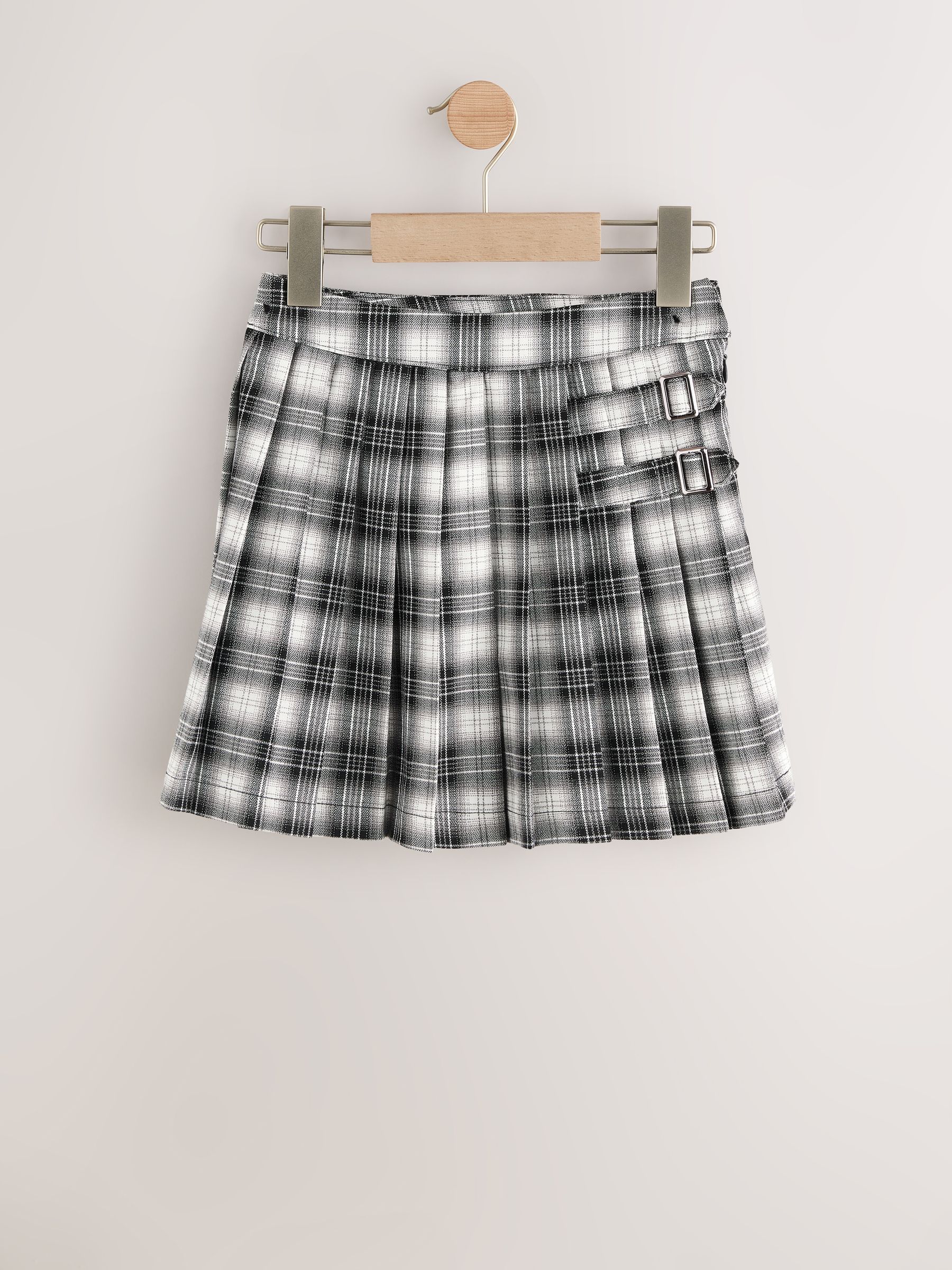 Buy Black/White Check Pleated Skirt (3-16yrs) from Next USA