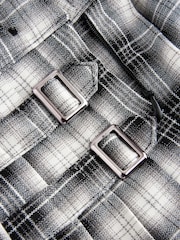 Black/White Check Pleated Skirt (3-16yrs) - Image 7 of 9