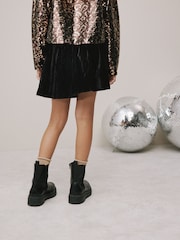 Black Velvet Paperbag Skirt (3-16yrs) - Image 3 of 4