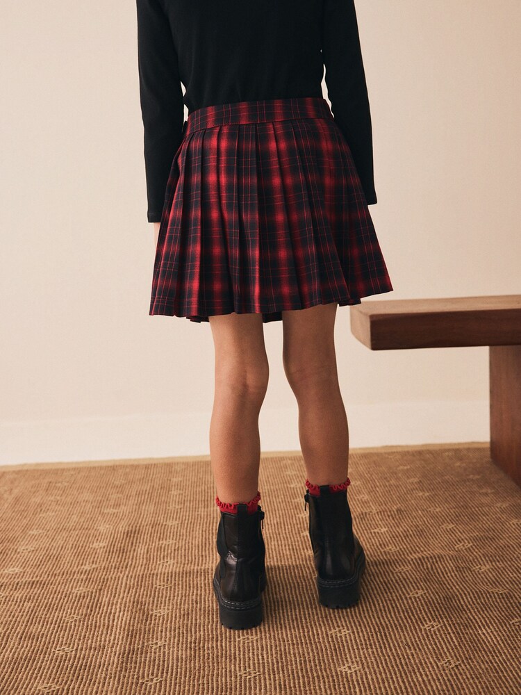 Red Check Pleated Skirt (3-16yrs) - Image 2 of 6
